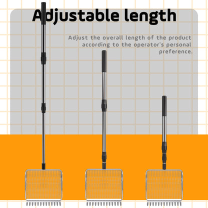 Adjustable Length Stainless Steel Chicken Coop Poop Scooper, Heavy Duty Poultry Manure Cleaning Shovel