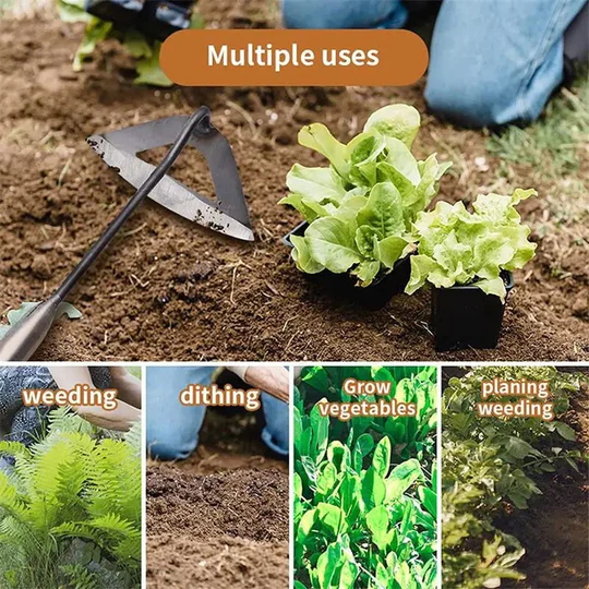 Garden Manual Weeder Rake, 1+1 Free Weed Pulling Tool