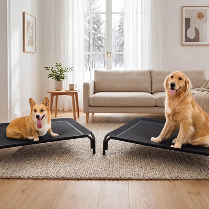 Breathable Mesh Elevated Cooling Dog Cot Bed for Large Dogs, Durable Easy Clean Indoor Outdoor Pet Raised Mat